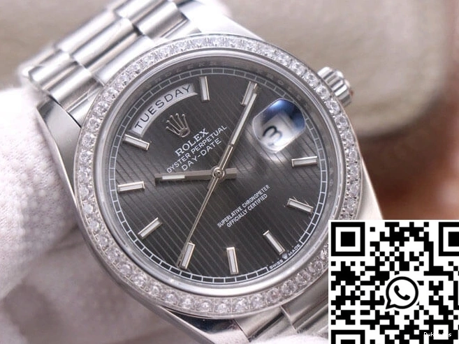 Factory Day-Date M228349RBR-0008 Dial Grey EW Gold White Rolex 0411